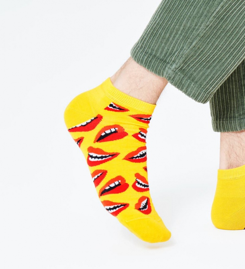 Happy Socks Lips Low Socken Unisex Gelb | Schweiz 65749FTWM