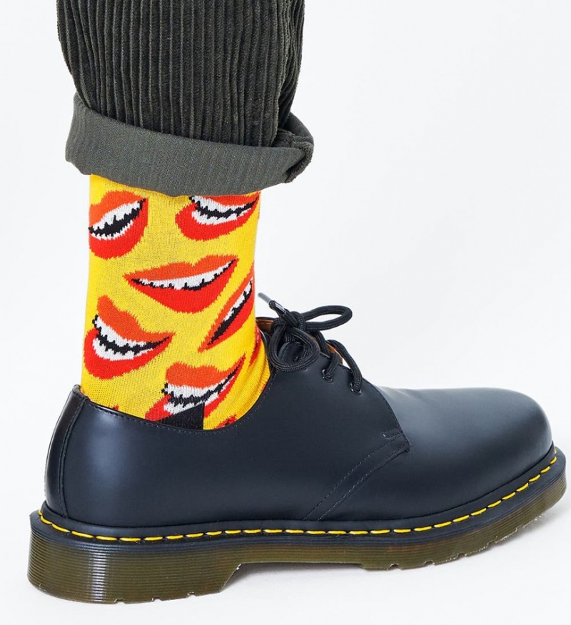 Happy Socks Lips Socken Unisex Gelb | Schweiz 49172PSWE