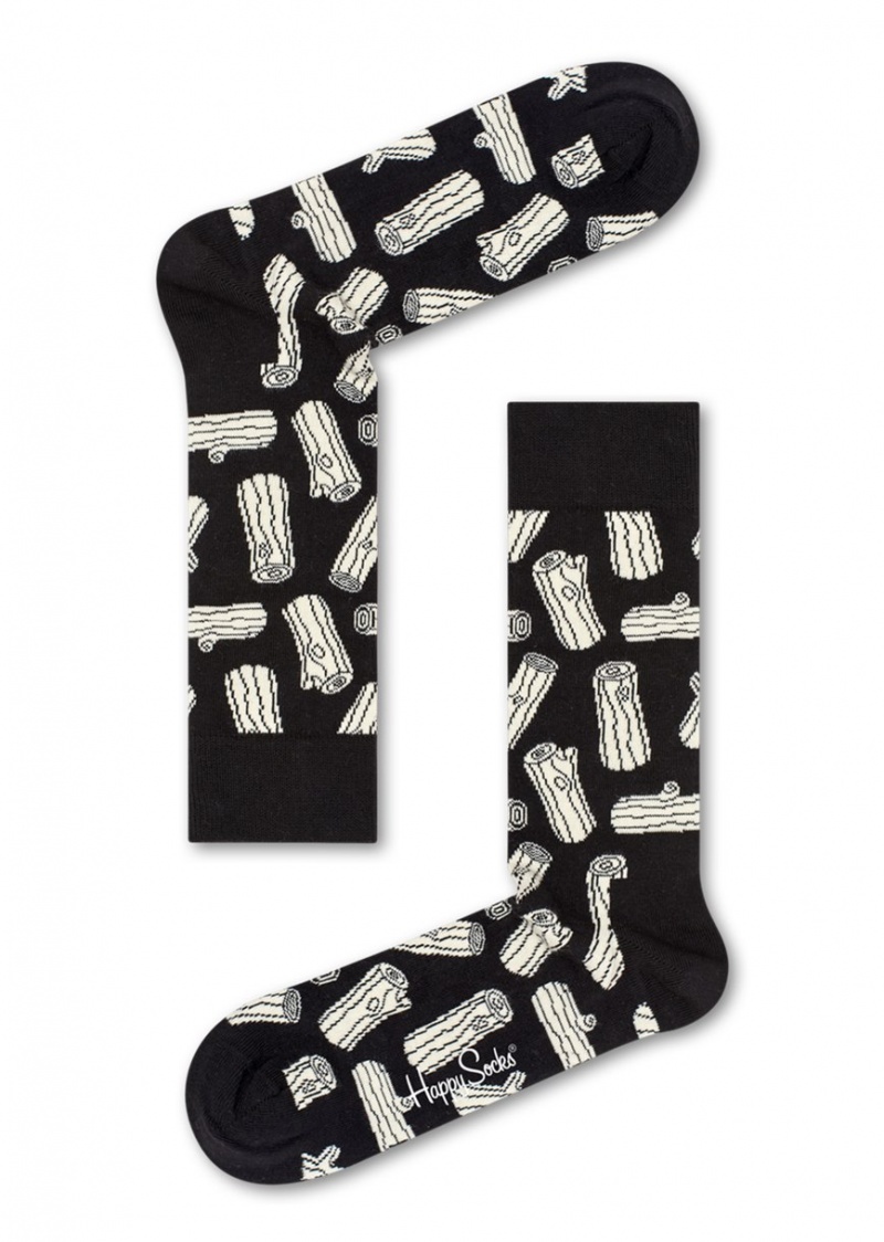 Happy Socks Logs Socken Unisex Schwarz | Schweiz 56087YBVX