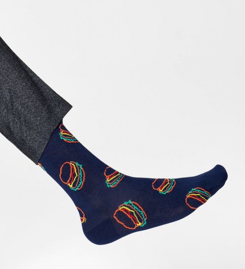 Happy Socks Lunch Time Socken Unisex Navy | Schweiz 60348KYCO