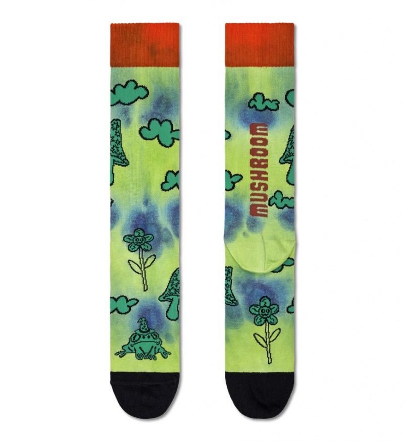 Happy Socks Make Room For Shroom Crew Socken Unisex Grün | Schweiz 67203UODH