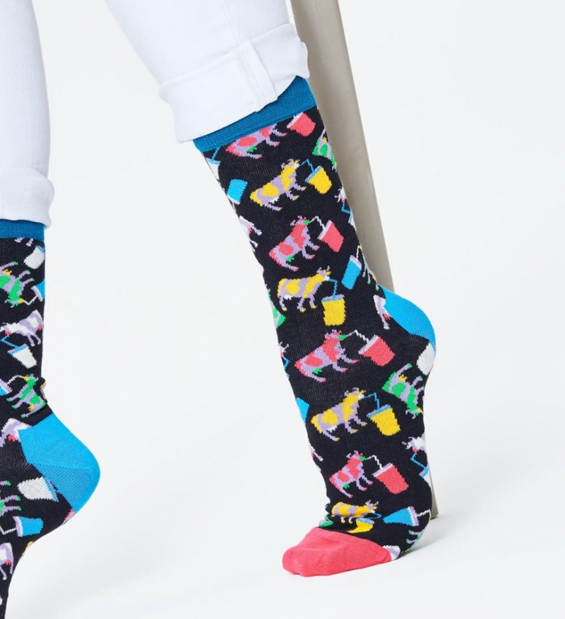 Happy Socks Milkshake Cow Socken Unisex Navy | Schweiz 67580WFLN