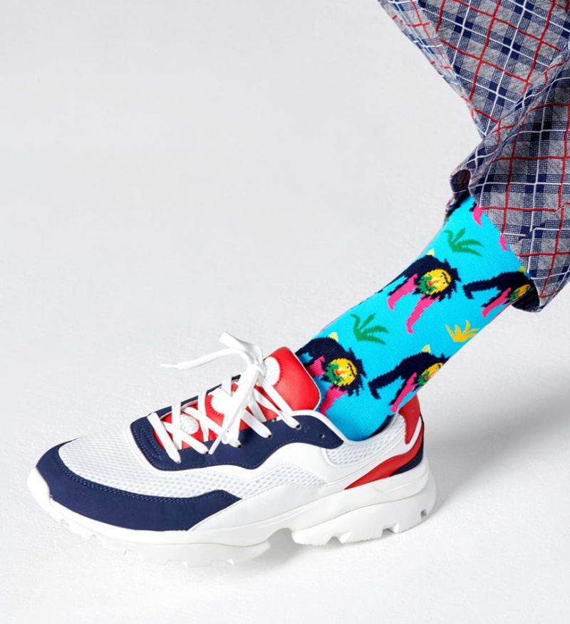 Happy Socks Monkey Socken Unisex Blau | Schweiz 48176JLXS