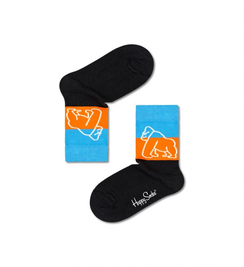 Happy Socks Mountain Gorillas Socken Kinder Schwarz | Schweiz 14052BZOR