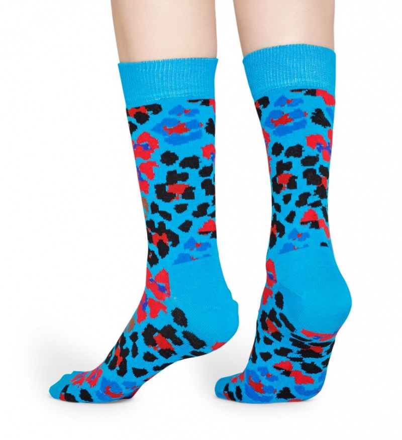 Happy Socks Multi Leopard Socken Unisex Hellblau | Schweiz 54321HWSC