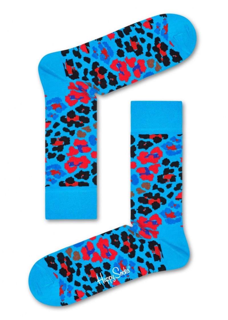 Happy Socks Multi Leopard Socken Unisex Hellblau | Schweiz 54321HWSC