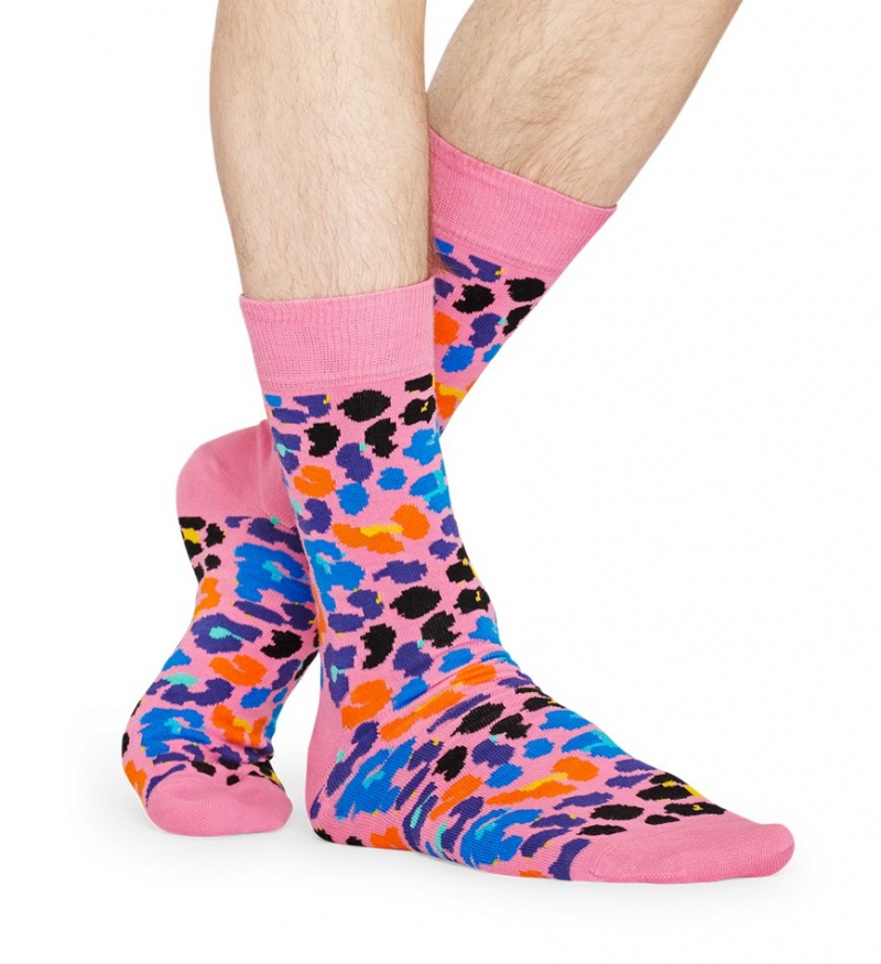 Happy Socks Multi Leopard Socken Unisex Hellrosa | Schweiz 45917NWBQ