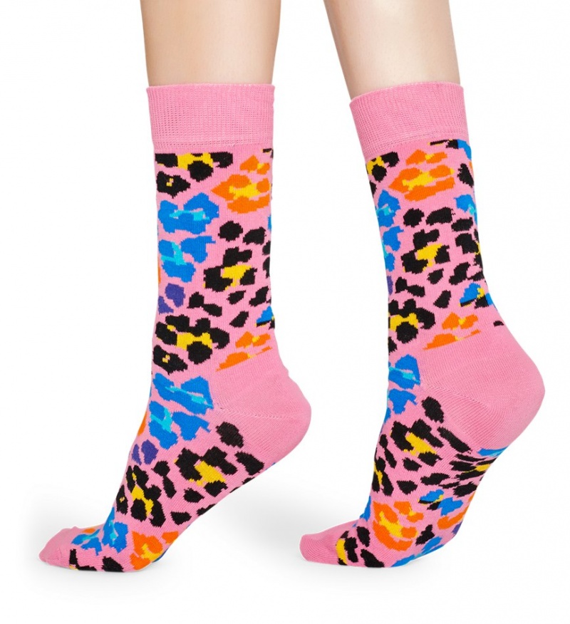 Happy Socks Multi Leopard Socken Unisex Hellrosa | Schweiz 45917NWBQ