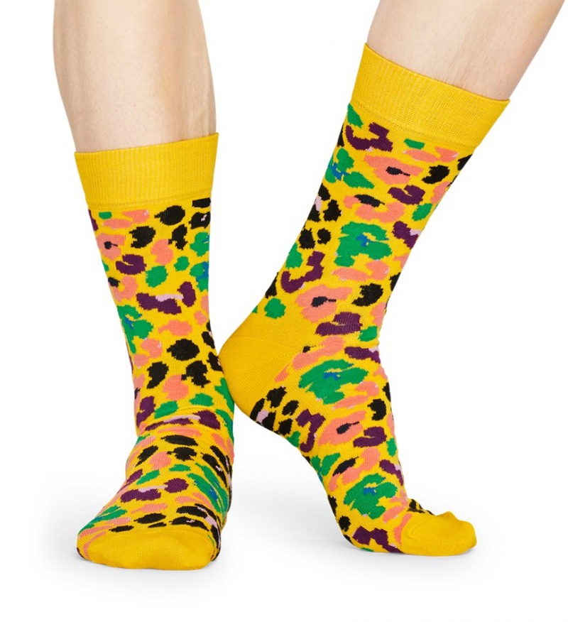 Happy Socks Multi Leopard Socken Unisex Gelb | Schweiz 18023SJLG