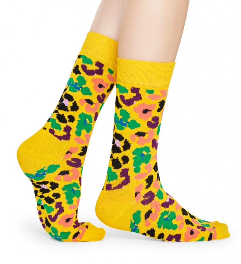 Happy Socks Multi Leopard Socken Unisex Gelb | Schweiz 18023SJLG