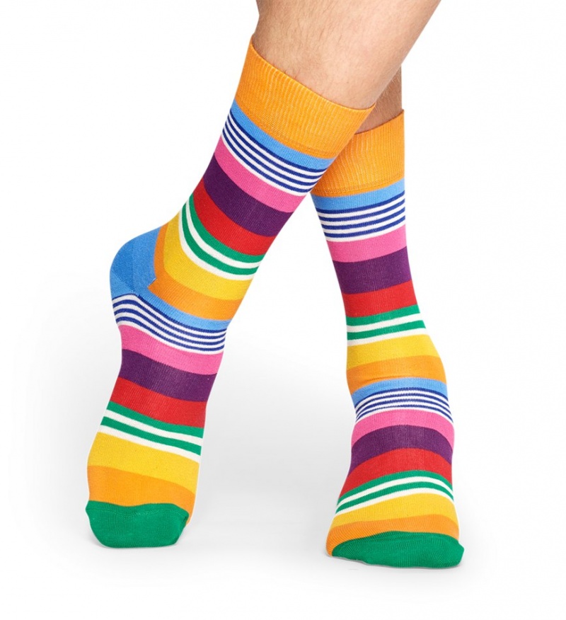 Happy Socks Multi Stripe Socken Unisex Orange | Schweiz 28467AUXB