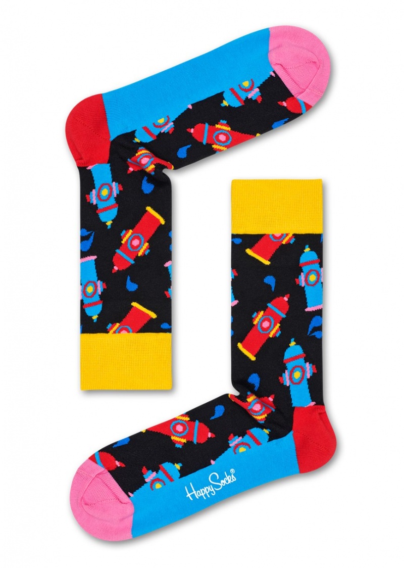 Happy Socks New York Edition Fire Hydrant Socken Unisex Schwarz | Schweiz 16549XBEM