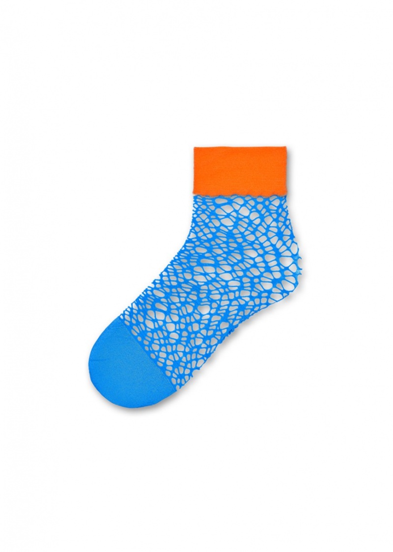 Happy Socks Nina Ankle Socken Damen Blau Orange | Schweiz 28614IGNC