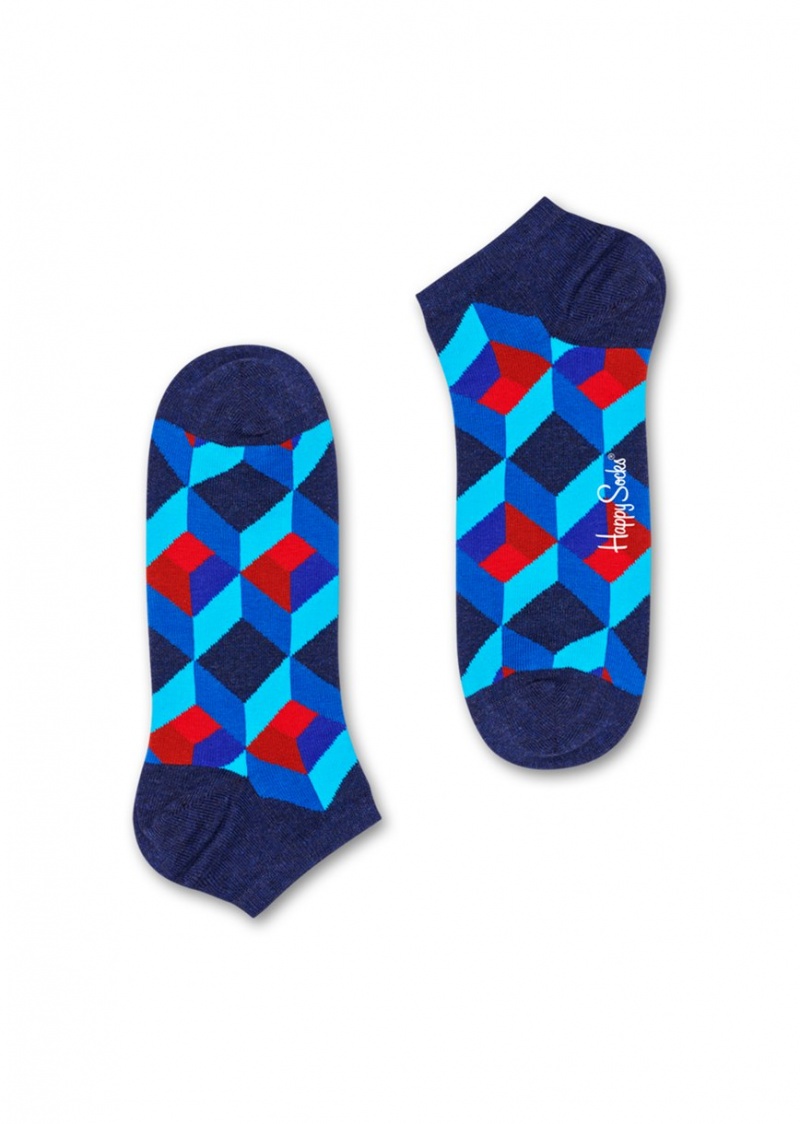 Happy Socks Optic Square Low Socken Unisex Blau | Schweiz 38014ANSG