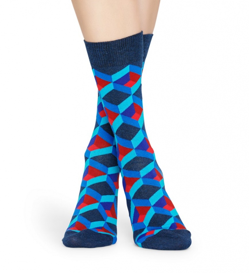 Happy Socks Optic Squre Socken Unisex Navy | Schweiz 78269EMSH