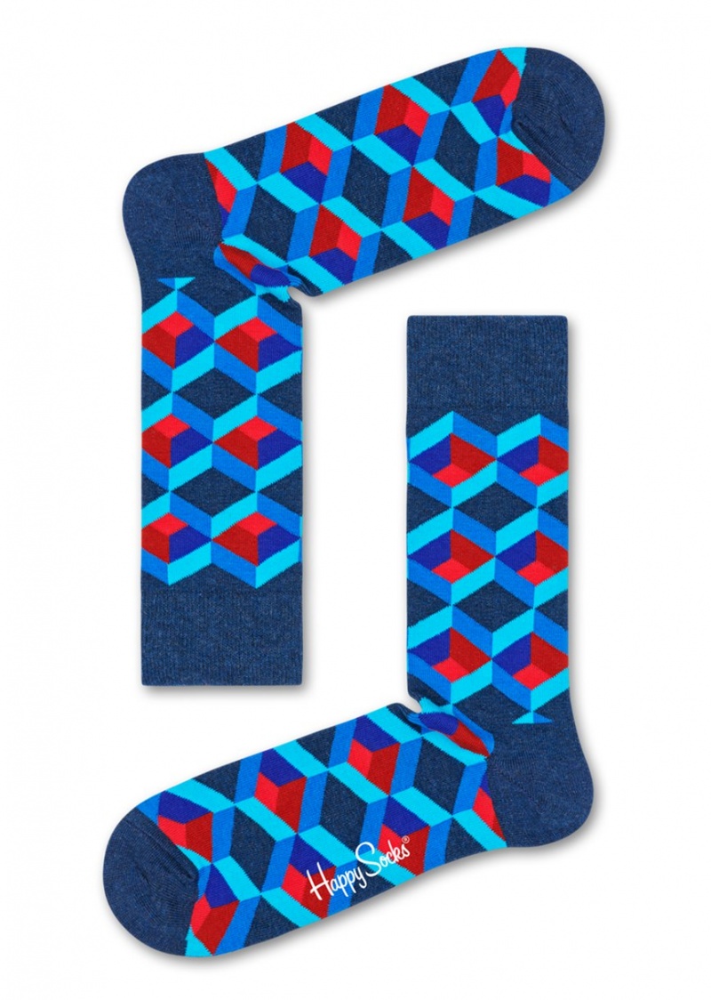 Happy Socks Optic Squre Socken Unisex Navy | Schweiz 78269EMSH