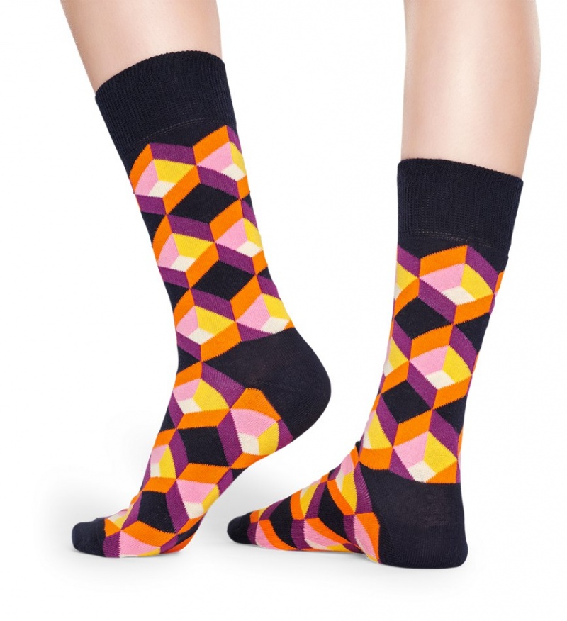 Happy Socks Optic Squre Socken Unisex Navy | Schweiz 69051QHMF