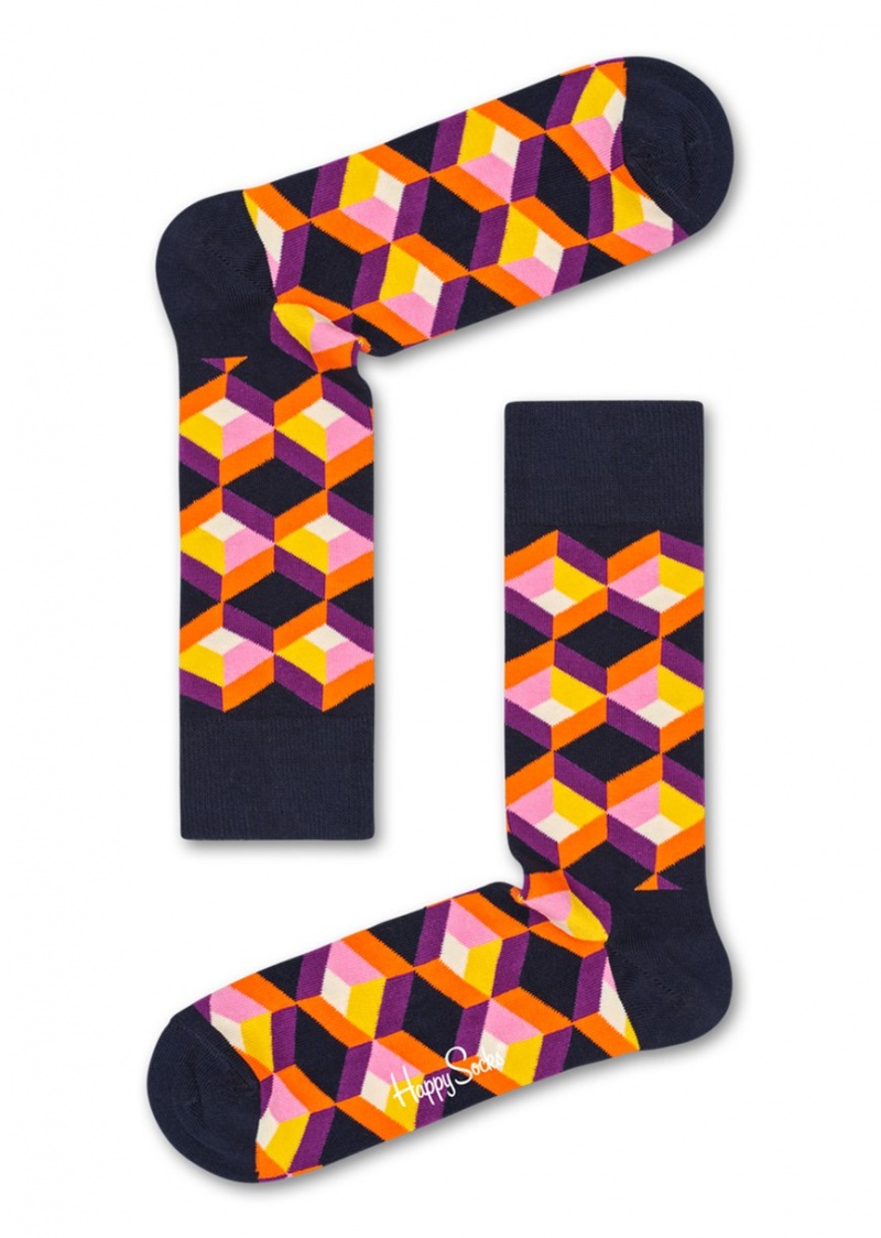 Happy Socks Optic Squre Socken Unisex Navy | Schweiz 69051QHMF