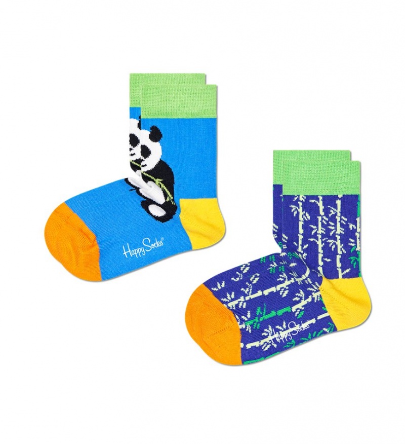 Happy Socks Panda Bambu 2-Pack Kids Socken Kinder Hellblau | Schweiz 57203NPDQ