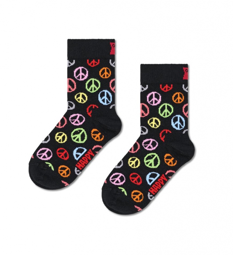 Happy Socks Peace Socken Kinder Schwarz | Schweiz 15072BJPE