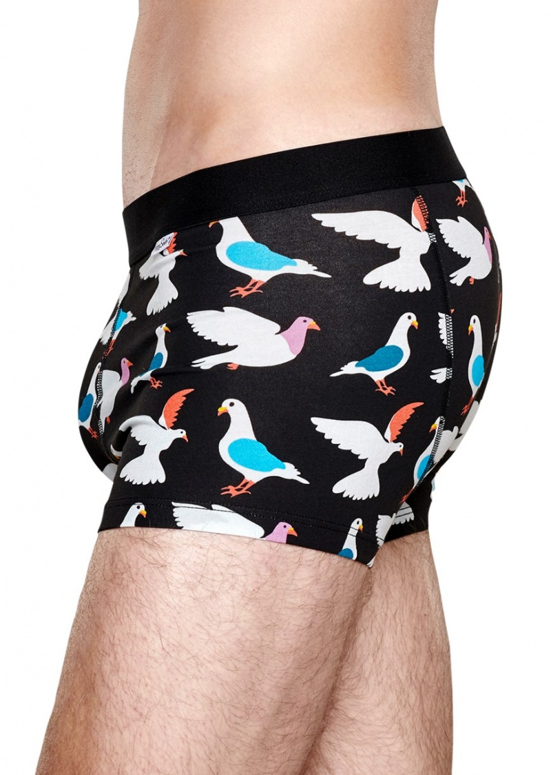 Happy Socks Pigeon Trunk Unterwäsche Herren Schwarz | Schweiz 39642BLSN