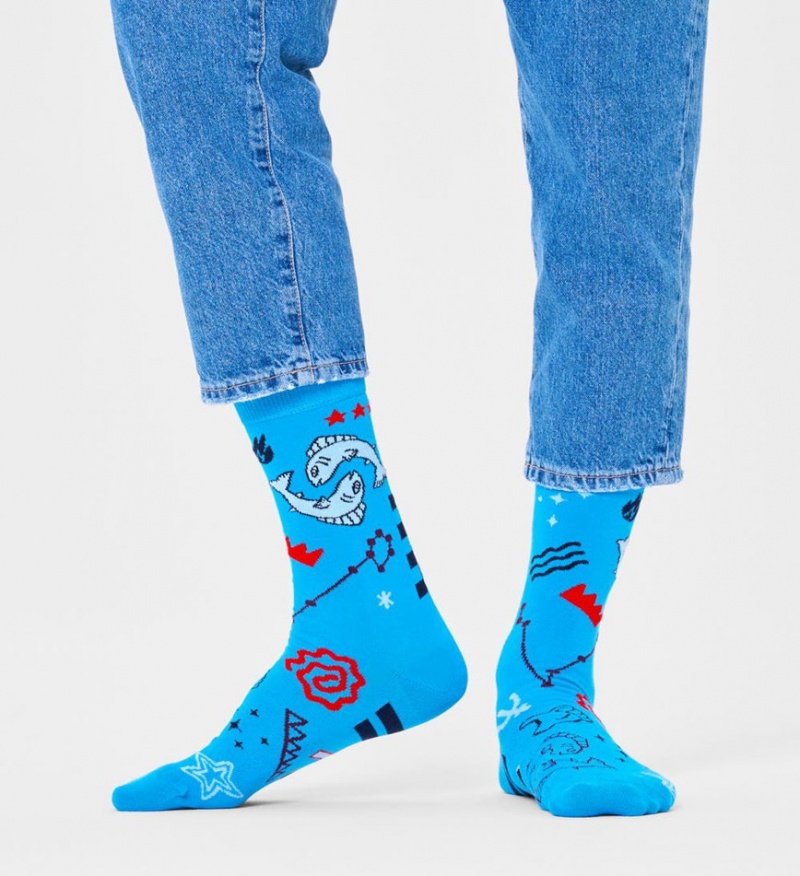 Happy Socks Pisces Socken Unisex Türkis | Schweiz 83407RKUH