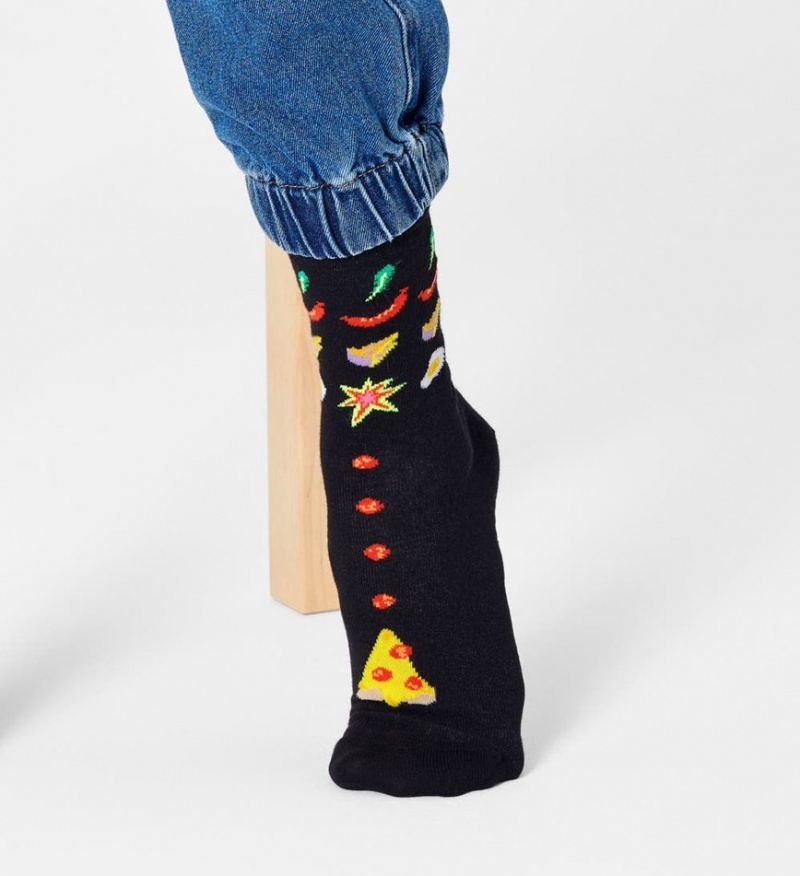 Happy Socks Pizza Invaders Socken Unisex Schwarz | Schweiz 04796BCMJ