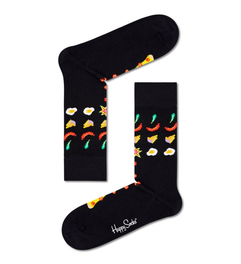 Happy Socks Pizza Invaders Socken Unisex Schwarz | Schweiz 04796BCMJ