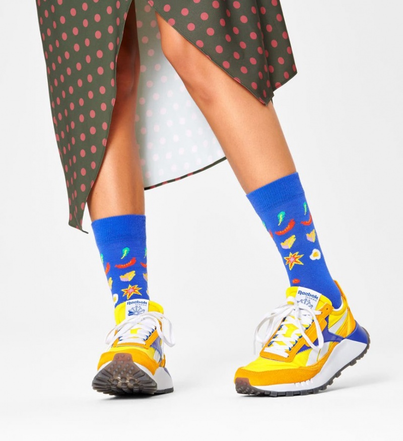 Happy Socks Pizza Invaders Socken Unisex Blau | Schweiz 80163RTMB