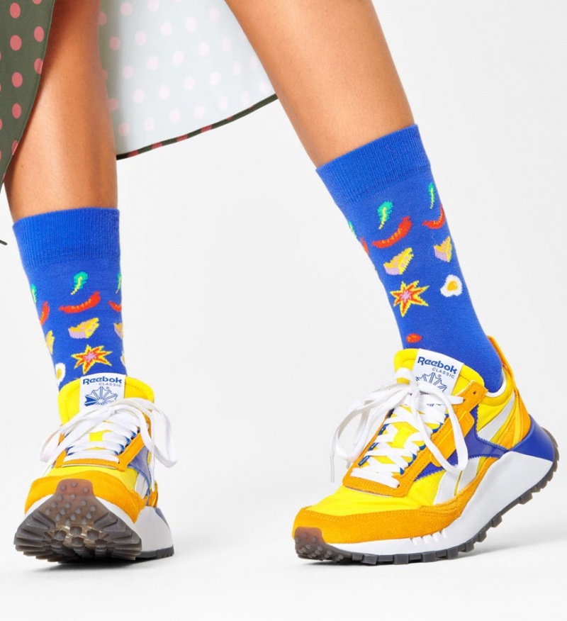 Happy Socks Pizza Invaders Socken Unisex Blau | Schweiz 80163RTMB