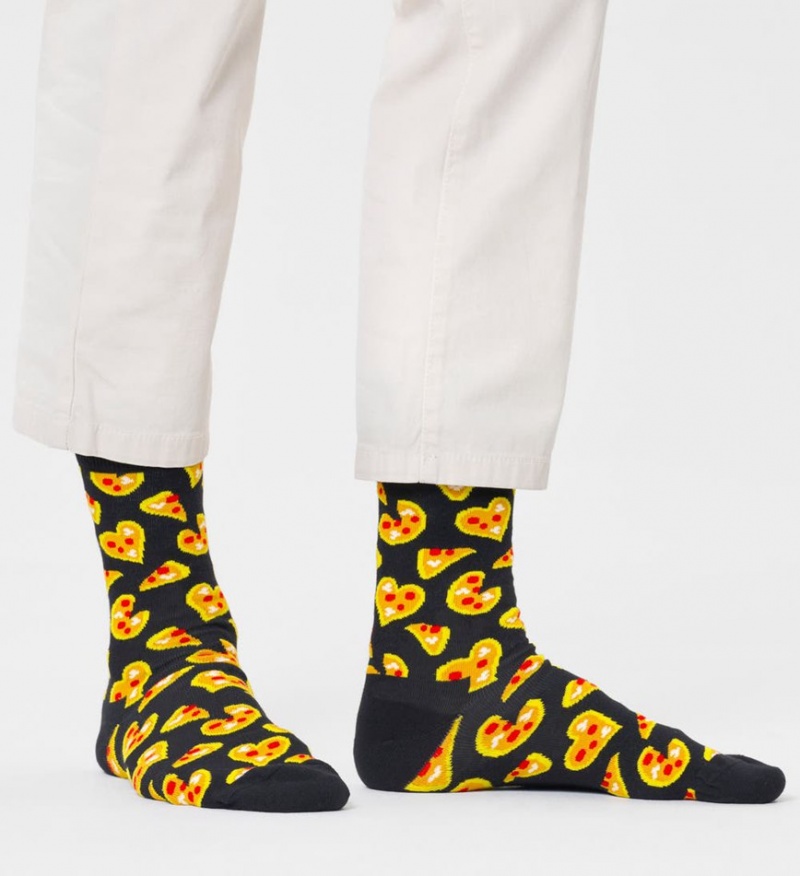 Happy Socks Pizza Love Socken Unisex Schwarz | Schweiz 15637HYON