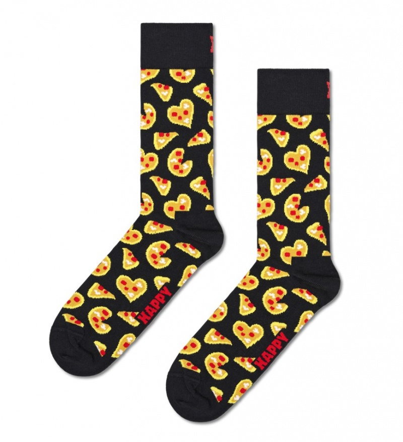 Happy Socks Pizza Love Socken Unisex Schwarz | Schweiz 15637HYON