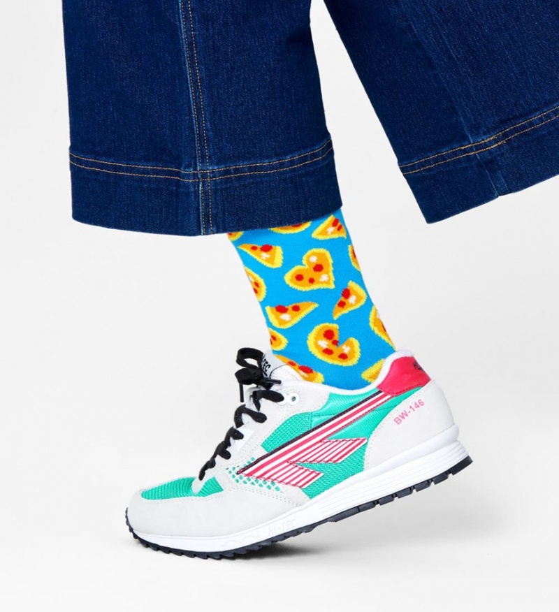 Happy Socks Pizza Love Socken Unisex Türkis | Schweiz 07961XNQU