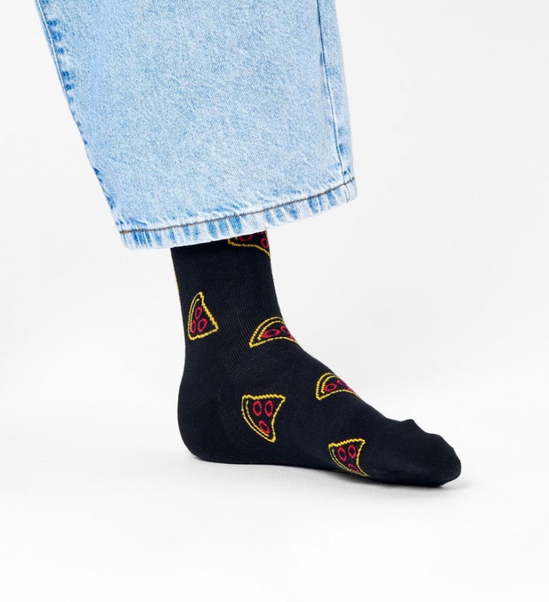 Happy Socks Pizza Slice Socken Unisex Schwarz | Schweiz 85437APIH