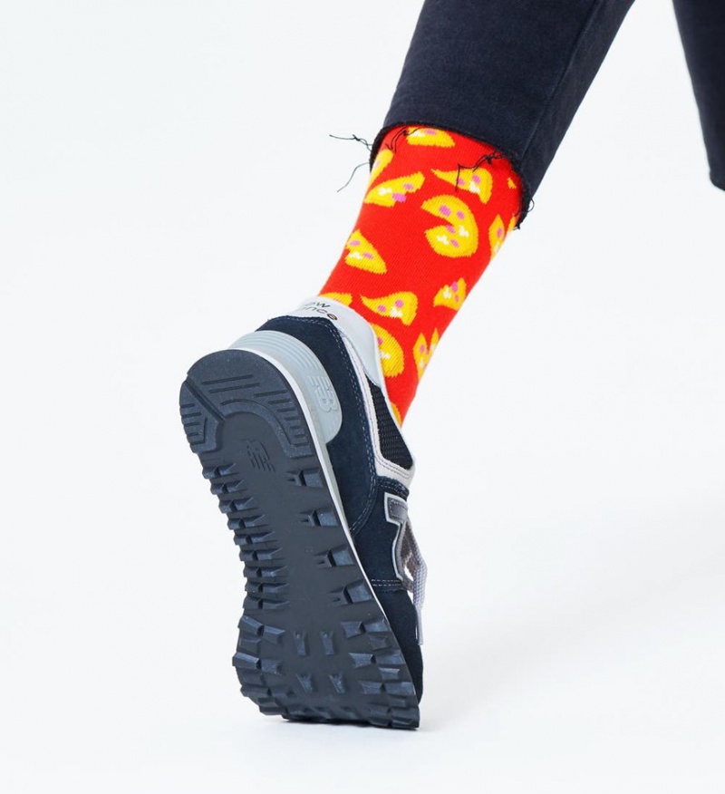 Happy Socks Pizza Socken Unisex Hellrot | Schweiz 34798EQAX