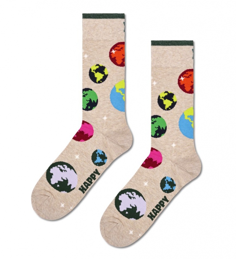 Happy Socks Planet Earth Socken Unisex Beige | Schweiz 06172POIG