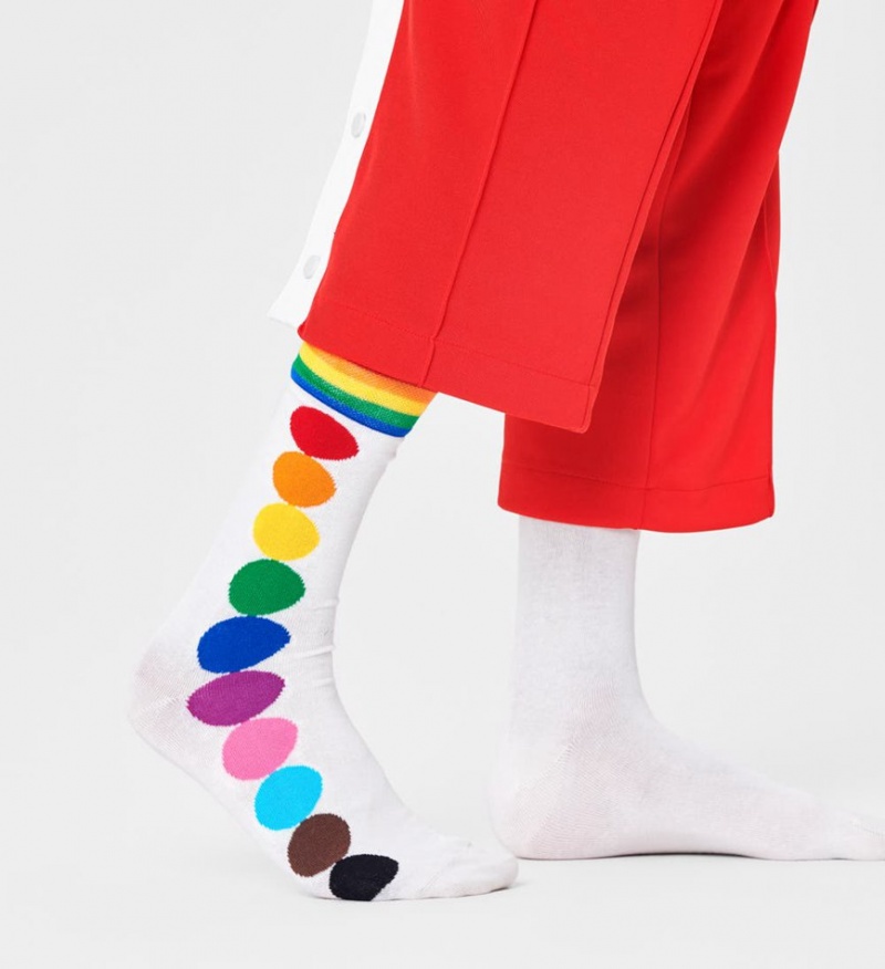 Happy Socks Pride Dot Socken Unisex Weiß | Schweiz 01962ZPRB