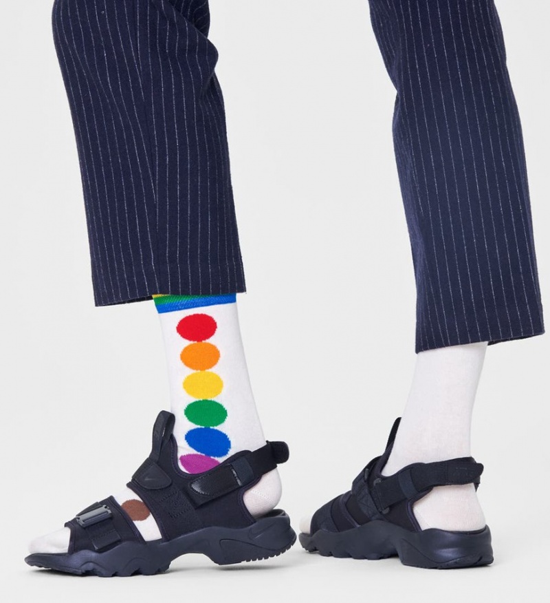 Happy Socks Pride Dot Socken Unisex Weiß | Schweiz 01962ZPRB