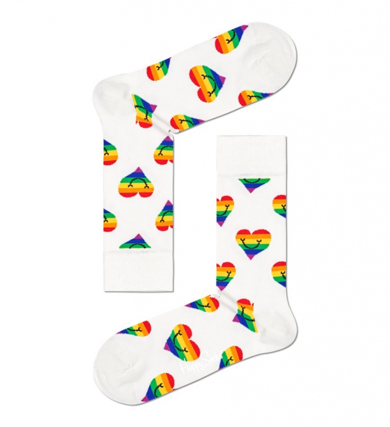 Happy Socks Pride Heart Socken Unisex Weiß | Schweiz 28597EADI