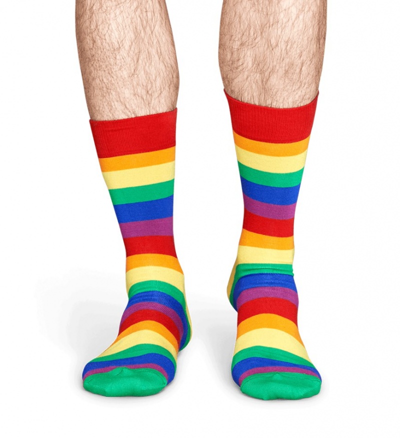 Happy Socks Pride Stripe Socken Unisex Grün | Schweiz 71826RPCN