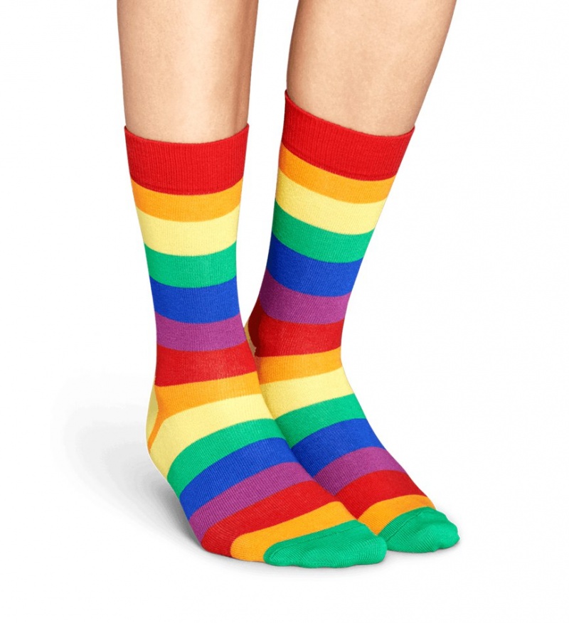 Happy Socks Pride Stripe Socken Unisex Grün | Schweiz 71826RPCN