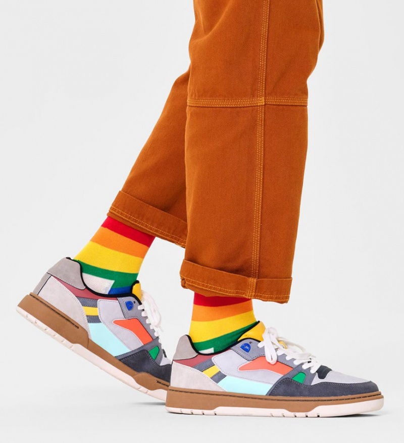 Happy Socks Pride Stripe Socken Unisex Weiß | Schweiz 42513UCVG