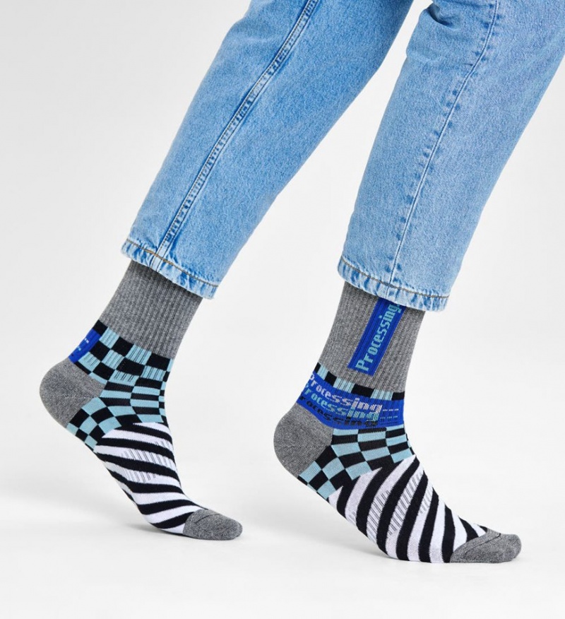 Happy Socks Process 3/4 Crew Socken Unisex Schwarz | Schweiz 42531ZFMN