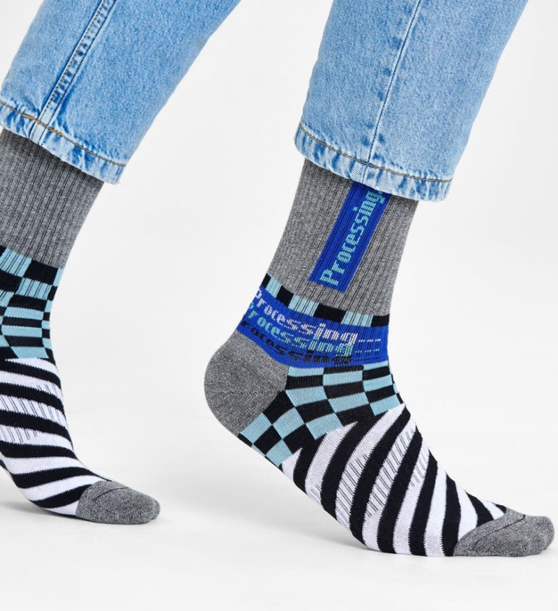 Happy Socks Process 3/4 Crew Socken Unisex Schwarz | Schweiz 42531ZFMN