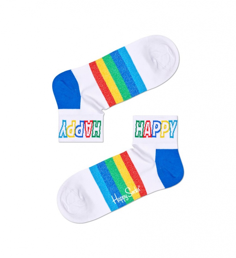 Happy Socks Rainbow Stripe 1/4 Crew Socken Unisex Schwarz | Schweiz 51768DFMR