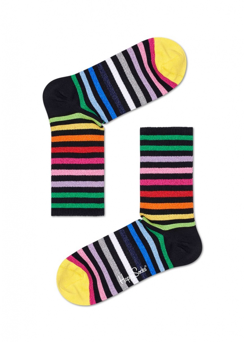 Happy Socks Rainbow Stripe 3/4 Crew Socken Unisex Schwarz | Schweiz 80615GFDX