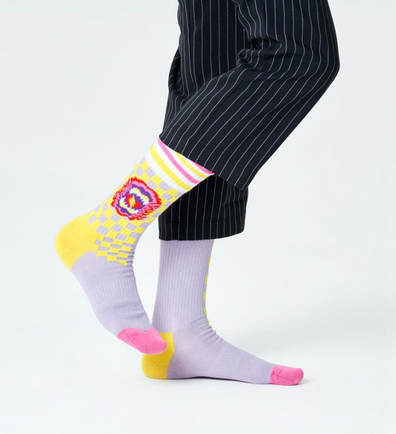 Happy Socks Roar Thin Crew Socken Unisex Helllila | Schweiz 98253CRWM