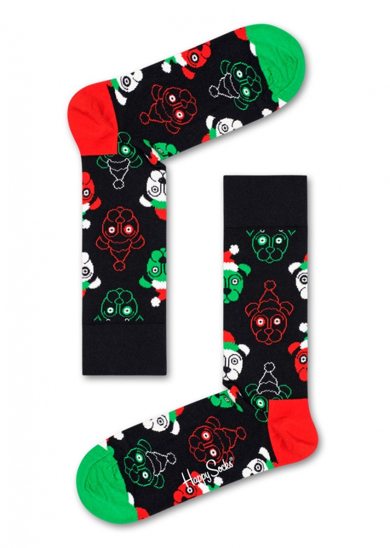 Happy Socks Santa Dog Socken Unisex Schwarz | Schweiz 60592HSQI