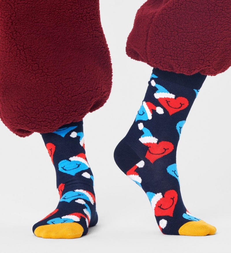 Happy Socks Santa Love Smiling Socken Unisex Navy | Schweiz 78036XAVT