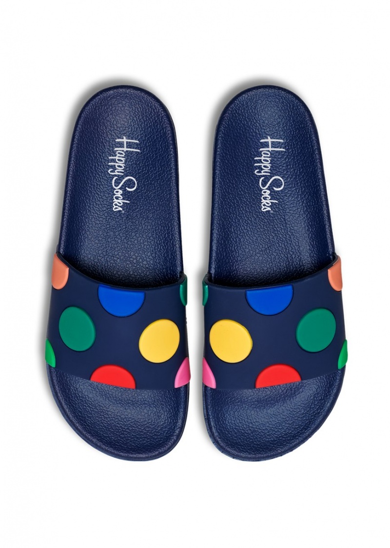 Happy Socks Slider Dot Pantoletten Unisex Navy | Schweiz 69834OXRY